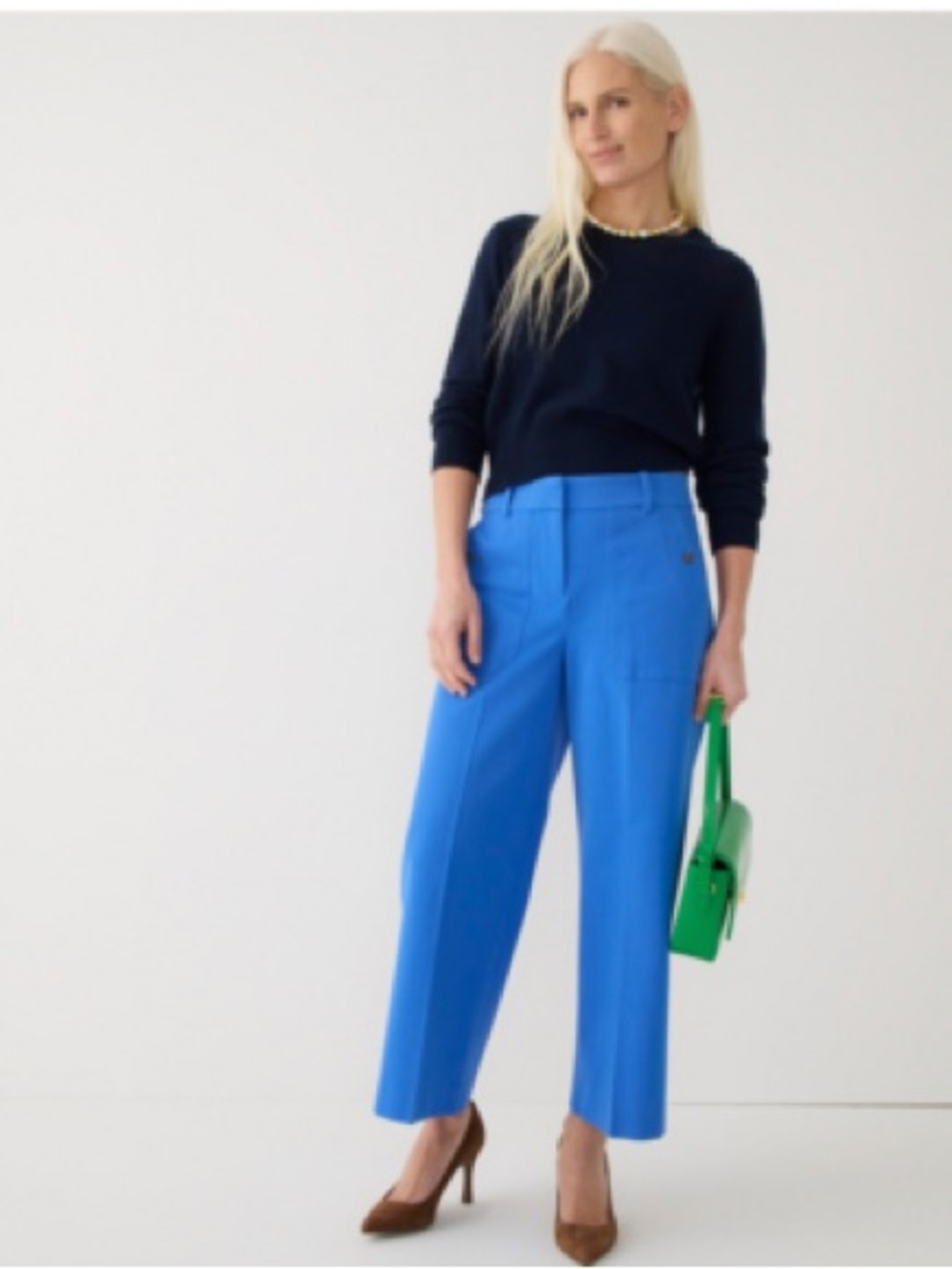 J.Crew $98 Sydney wide-leg pant in bi-stretch cotton blend Sail Blue 6 - Picture 2 of 7